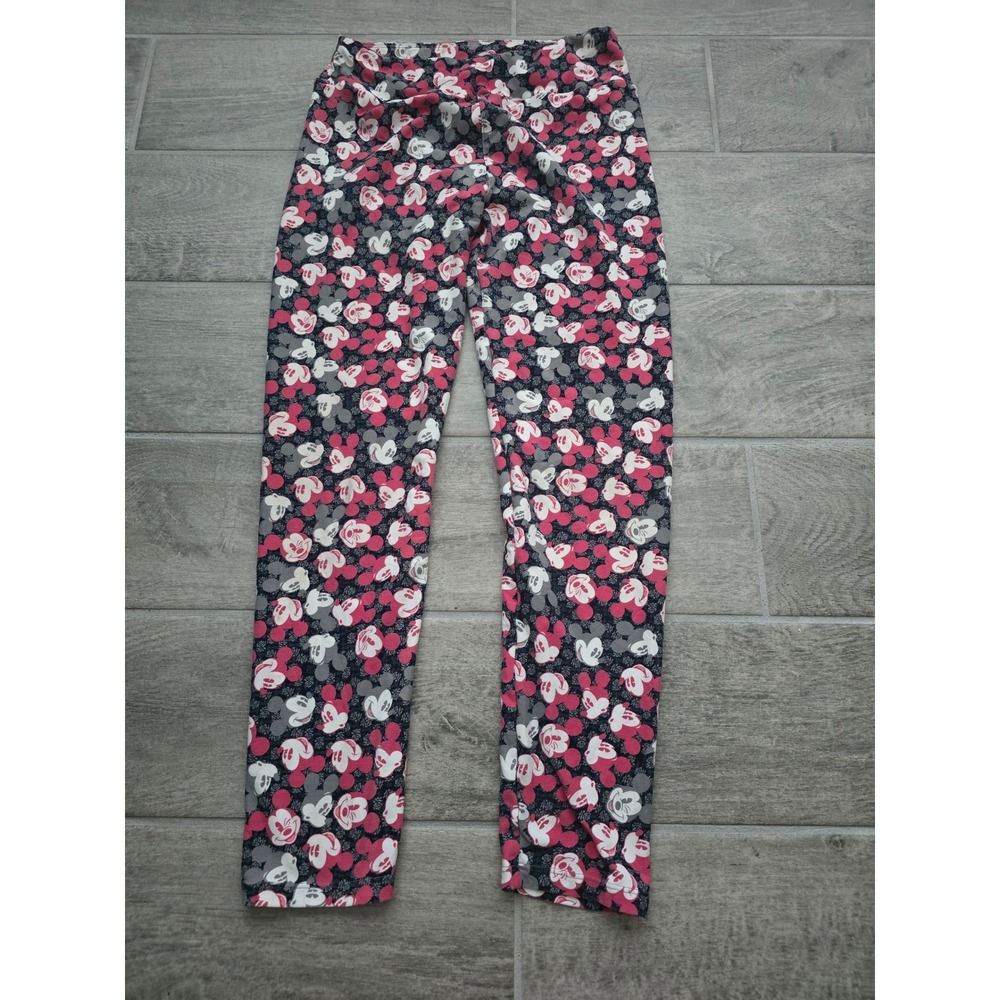 Lularoe Disney‎ Pink White Gray Mickey Mouse Print Leggings Women One Size